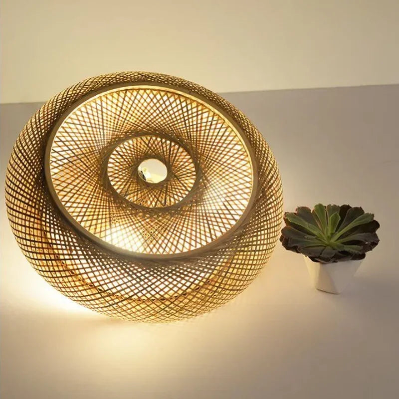 Bamboo Rattan Ceiling Light 60cm For Dining