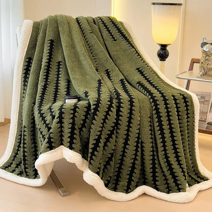 Decorbites™ Jacquard-Decke: Winterverdickte Lammwoll-Nap-Shawl für das Wohnzimmer