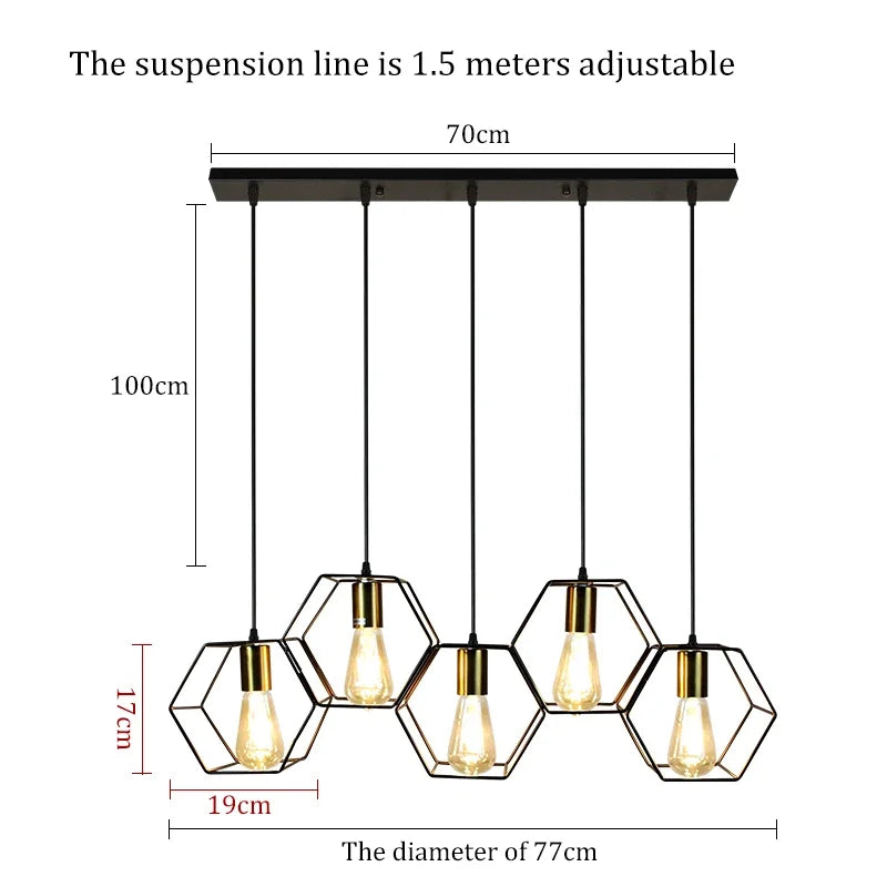Decorbites™ Industrielle LED-Hängeleuchte für Esszimmer und Wohnzimmer