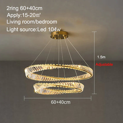 Decorbites™ Kristallring-Deckenleuchte – Moderner Luxus-LED-Kronleuchter für Schlafzimmer und Wohnzimmer