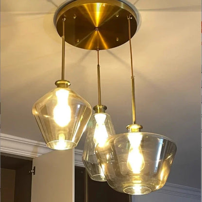Decorbites™ Glasleuchter: Bernsteinfarbene Pendelleuchten für Esszimmer, Wohnzimmer, Schlafzimmer, Hotel, Café