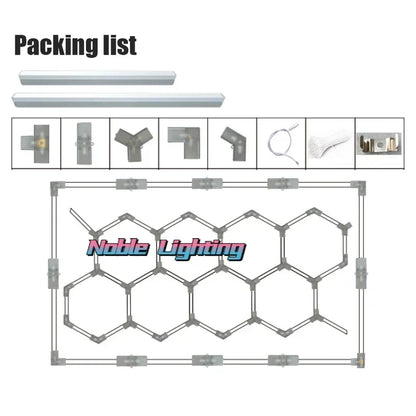 DecorBites™ Geometric LED Lights for Exhibition Car Detailing Garage Workshop - Polygonal Snowflake Theme