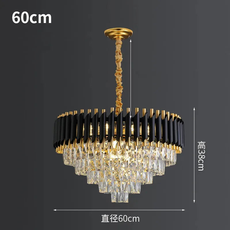 DecorBites™ Crystal LED Pendant Chandelier for Modern Living Spaces