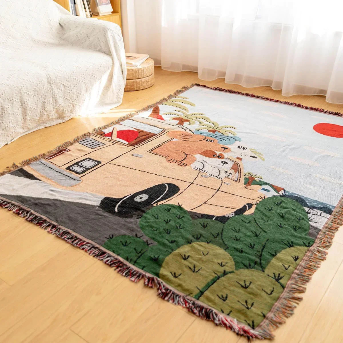 Decorbites™ Gestrickte Gobelin-Sofadecke - Leicht luxuriöse Dekorationsdecke für das Wohnzimmer, Nickerchen-Bettüberwurf, Picknick, Campingmatte