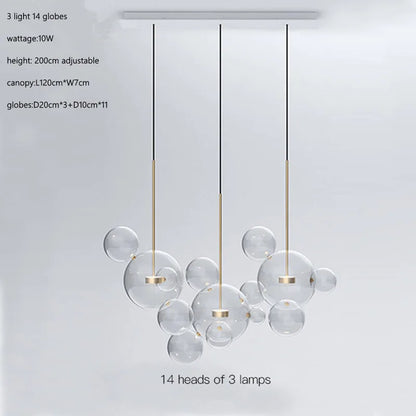 Decorbites™ Glas-Blase-Ball-LED-Kronleuchter Mickey-Licht für moderne Innenräume