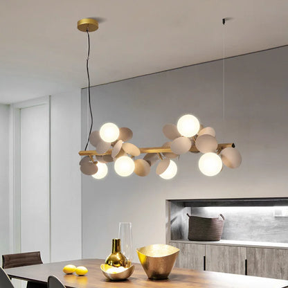 Decorbites™ Goldenes Metall G9 LED Anhänger-Kronleuchter mit Acryl-Blumen-Dekor