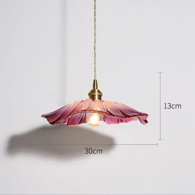 Vintage Flower Glass Pendant Light Fixture
