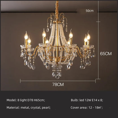 Decorbites™ Gold Kristall Perlen Kronleuchter LED Hängelampen Luxus Wohnzimmer Dekoration