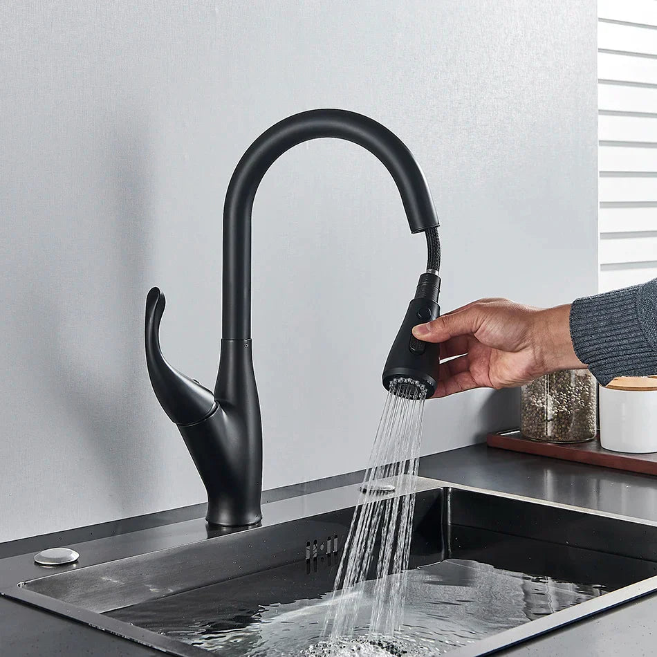 Decorbites™ Küchenarmatur: Chrom/Schwarz Ausziehbarer Mischbatterie mit 2-Funktions-Strahlformer
