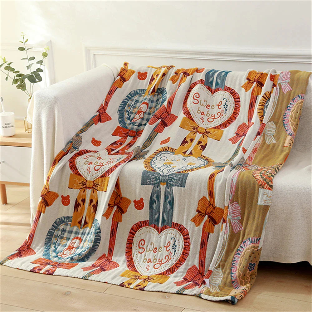 DecorBites™ Kids' 5-Layer Gauze Cotton Bath Towel - 120*150 CM