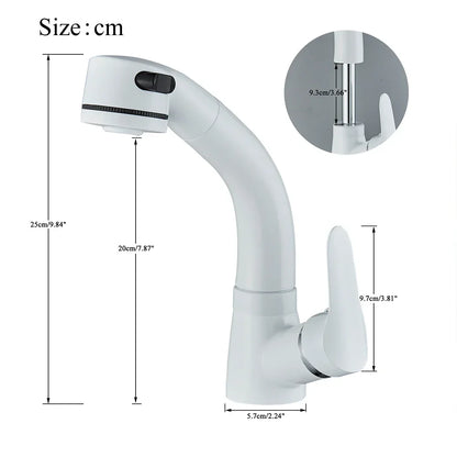 DecorBites™ Lift-Up Bathroom Sink Faucet Chrome Finish 360-degree Rotation Water Mixer