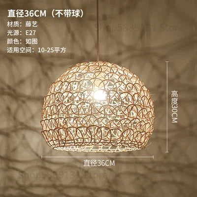 Decorbites™ Handgewebte Rattan-Hängeleuchter Bambus Moderne Wohnzimmer-Dekoration