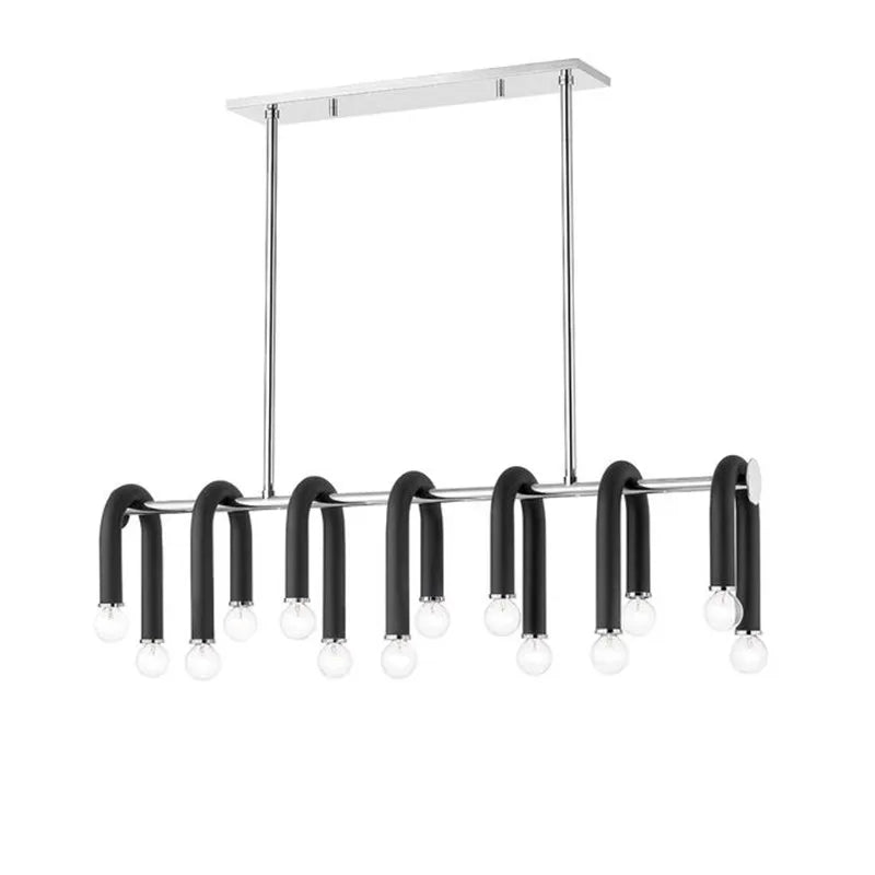 Decorbites™ Schwarz Aluminium U-förmige Rohr Dimmbare LED-Kronleuchter für hohe Decken