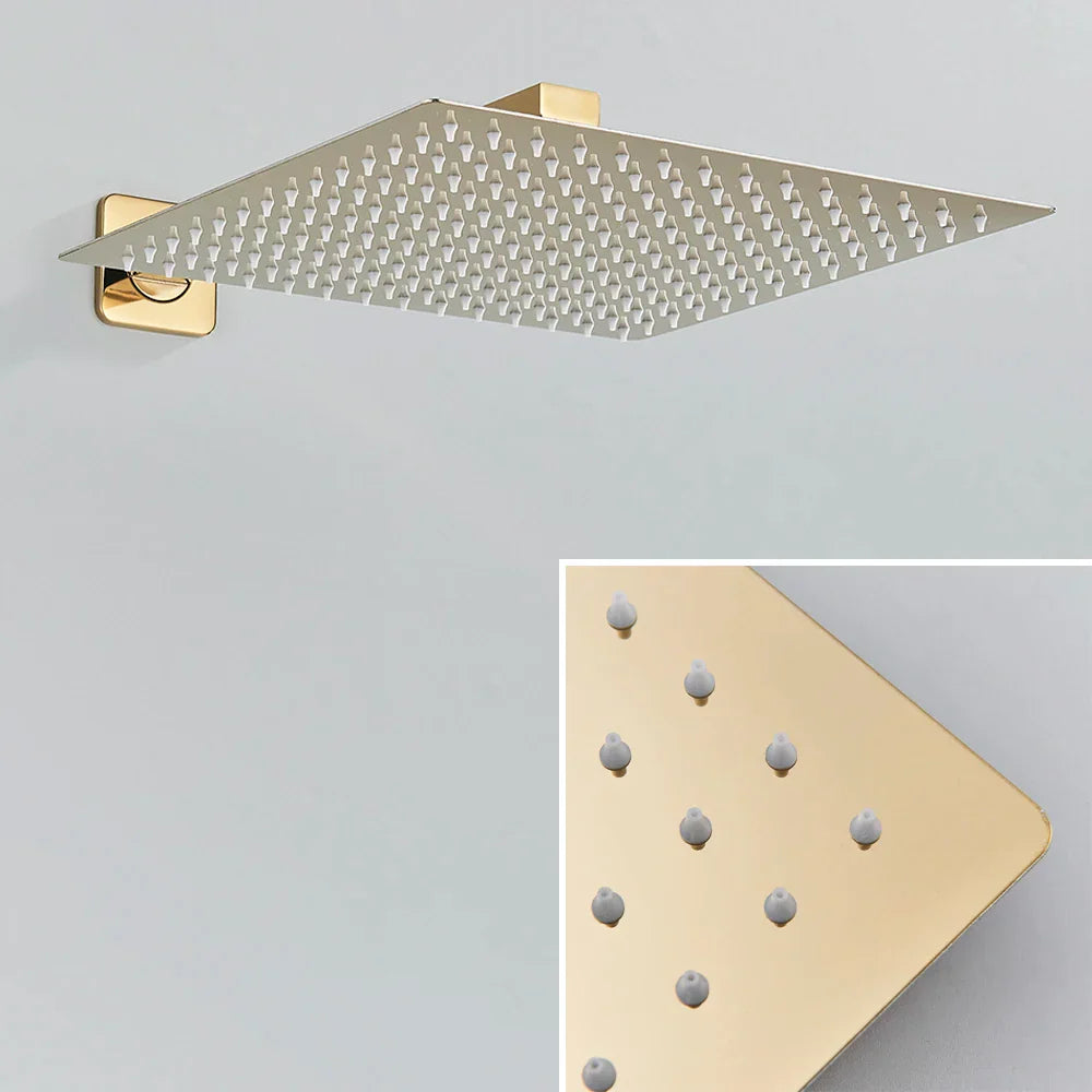 Decorbites™ Schwarzes Digitales Duscharmatur-Set mit Regendusche und Ganzmetall-Mischer Display
