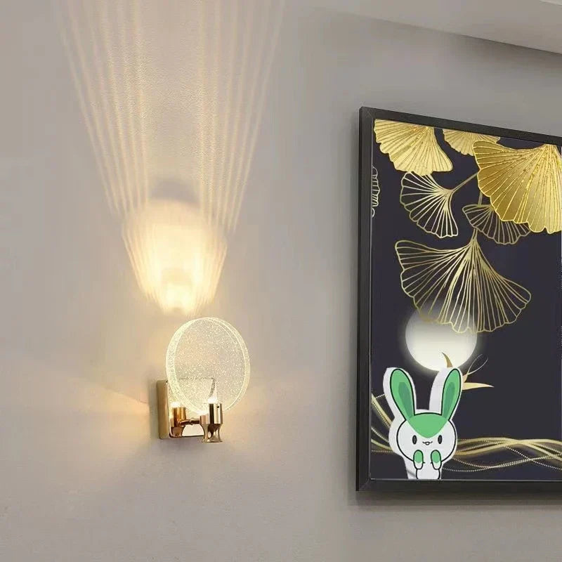 Gold Crystal Wall Sconce Large 16cm Diameter