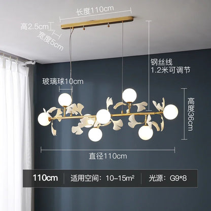 Decorbites™ Gingko-Blatt-Zweig LED-Deckenleuchter für modernes Wohnzimmer und Schlafzimmer