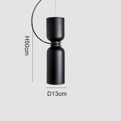 Danish Art Wrought Iron Pendant Light in Black or White