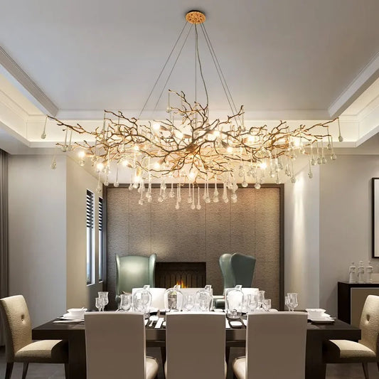 Decorbites™ LED Astarzweige Kristall-Leuchter Kupfer-Hängeleuchten Luxus-Deckenpendellampe