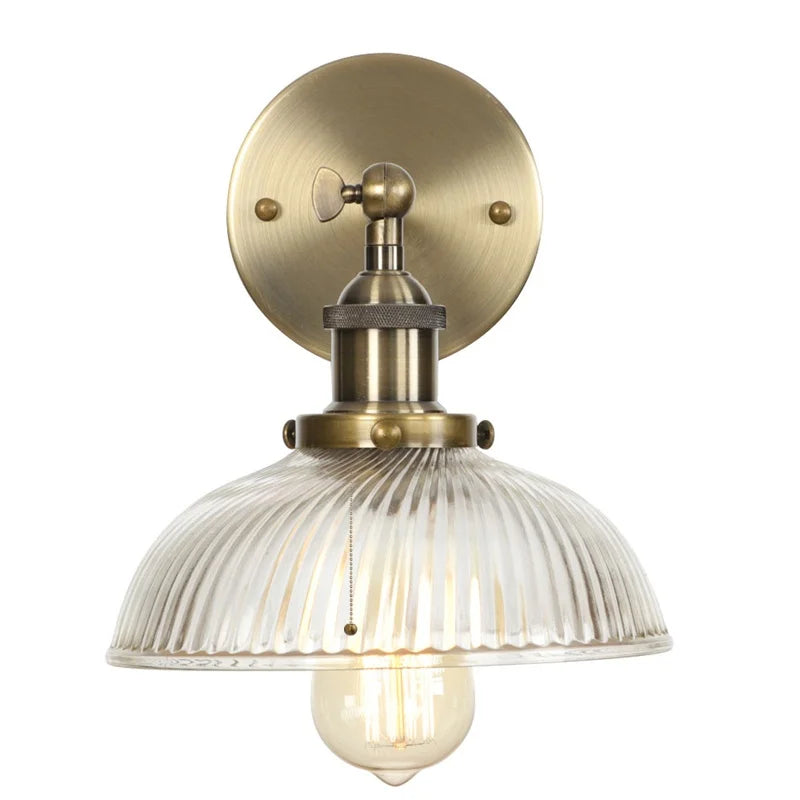 Decorbites™ Glas-Industrie-LED-Wandleuchte mit Zugschalter, Vintage-Nachttischlampe