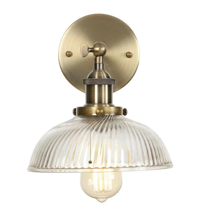 Decorbites™ Glas-Industrie-LED-Wandleuchte mit Zugschalter, Vintage-Nachttischlampe