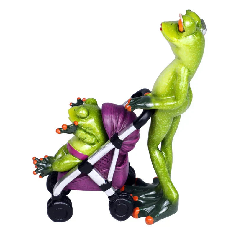DecorBites™ Frog Family Statue Set Home Decor Cute Animal Figurine Living Room Bedroom Desktop Accessory