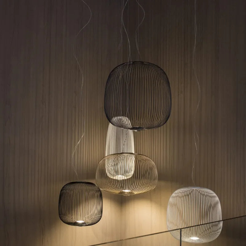 Gold Cage LED Pendant Lamp