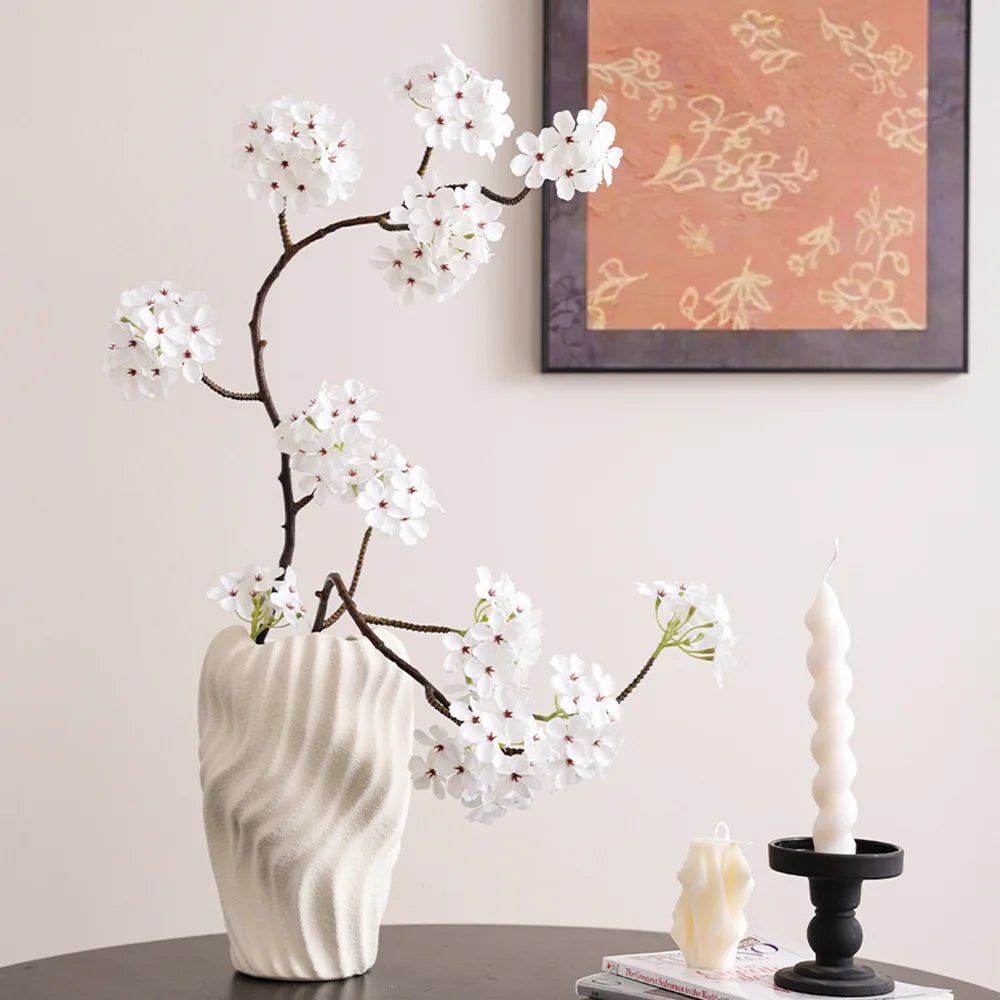 Decorbites™ Unregelmäßige Wellenmuster Keramikvase Weißer Topf Heimdekoration