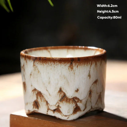 Decorbites™ Japanische Ofenverwandlungs-Keramik-Teebecher Espressotasse Kaffeetasse Töpferei Kung-Fu-Teetasse
