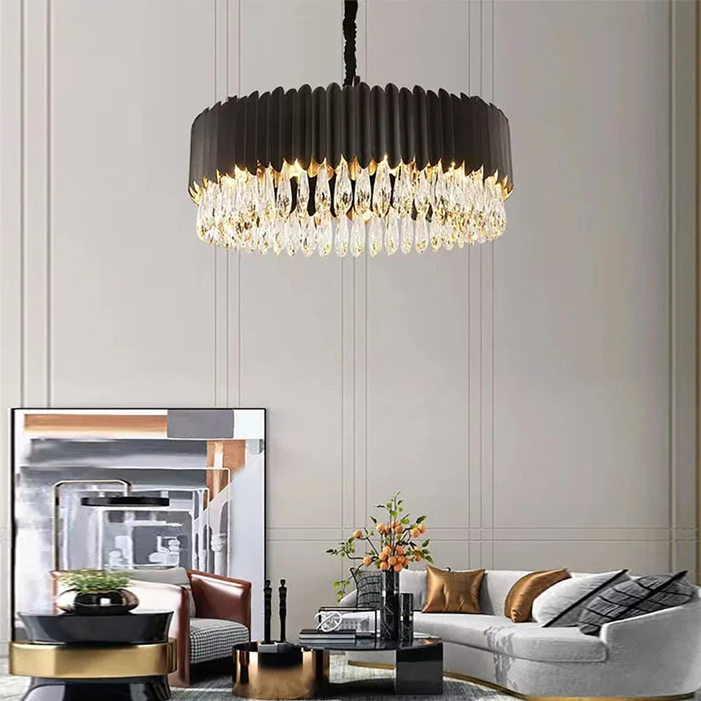 Decorbites™ Crystal 2024 Deckenleuchten: Moderne dimmbare LED-Runde Lampen in Schwarz