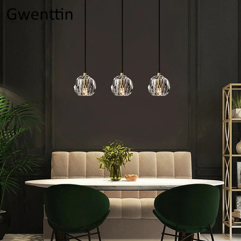 Decorbites™ K9-Kristallanhängerleuchten: Moderne nordische Gold-Hängeleuchte für Wohnzimmer, Küche und Heimdekoration.