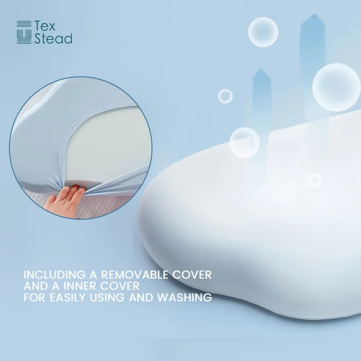 DecorBites™ Cloud Orthopedic Memory Foam Pillow with Washable Cover