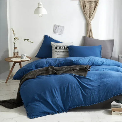 Decorbites™ Fellknäuel-Quasten-Daunenbezug-Set - Luxus-Bettwäsche - King Queen Twin Full Größen