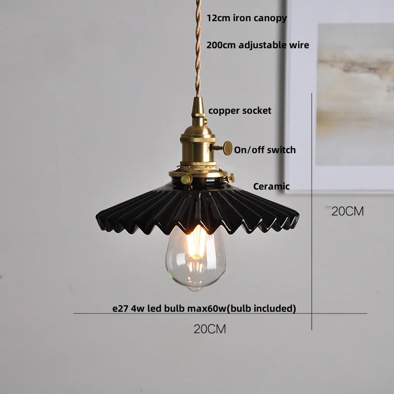 Decorbites™ Braune Holz LED-Hängeleuchte Keramik Nordisches Lichtarmatur