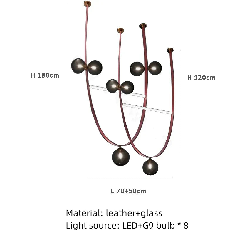 Decorbites™-Leder-Leuchter 2023 LED Minimalistisches Wohnraum-Dekorationsbeleuchtung für das Wohnzimmer
