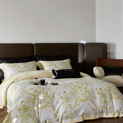 Decorbites™ Luxus-100er-Ägyptische-Baumwoll-Bettwäsche-Set: Laken, Decke, Bezug, Kissenbezug