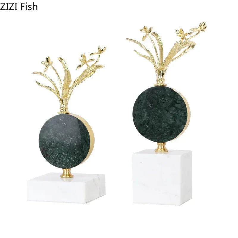 Decorbites™ Vergoldete Blütenkristall-Skulptur Schreibtischdekoration Moderne Handwerkskunst Raumdekoration