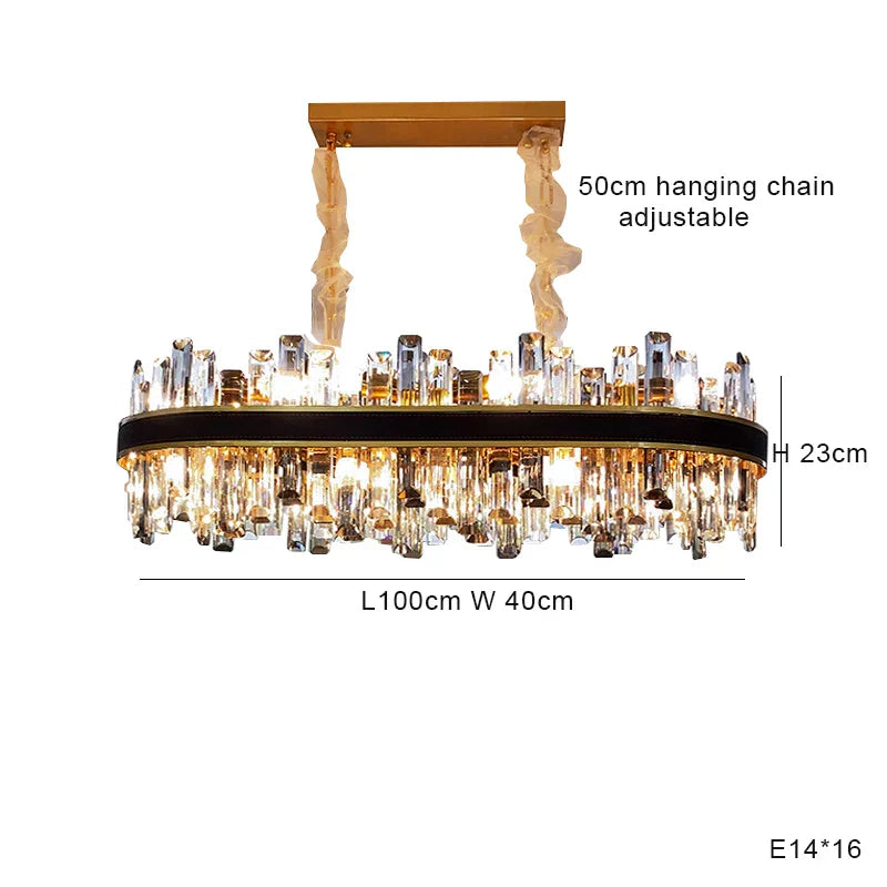 Decorbites™ Kristall-Leder-Kronleuchter | Moderne LED-Leuchter für Wohnzimmer & Esszimmer