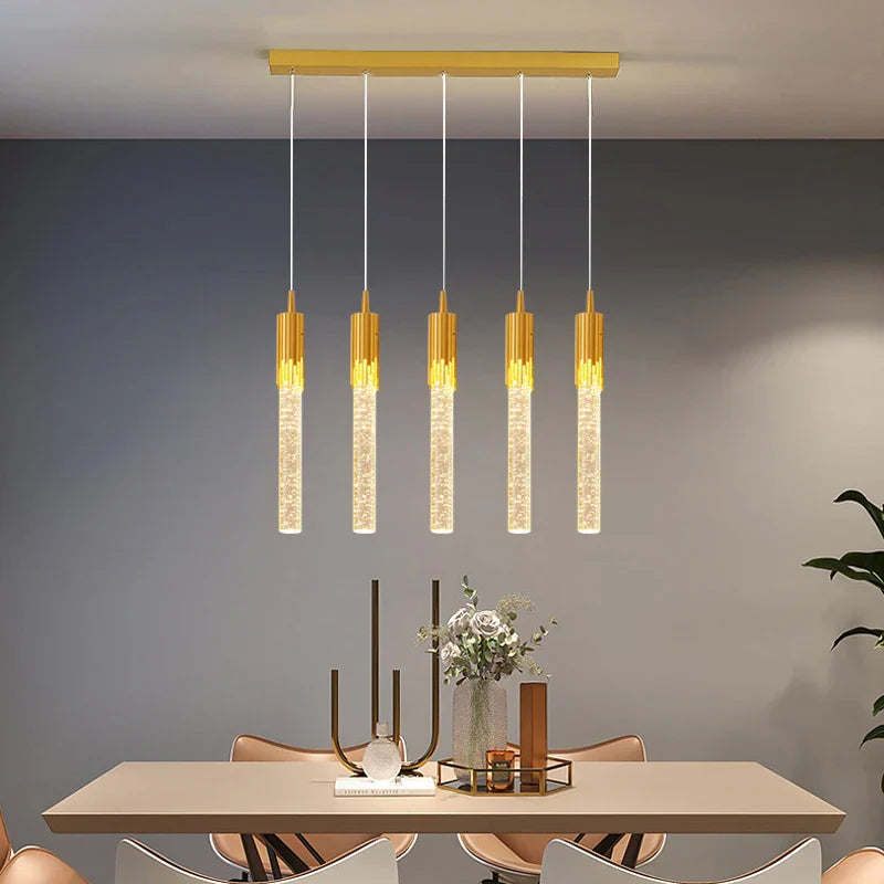 Gold Crystal Kitchen Chandelier 8-Head Design