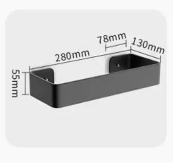 DecorBites™ Black Aluminum Corner Bathroom Kitchen Storage Shelf