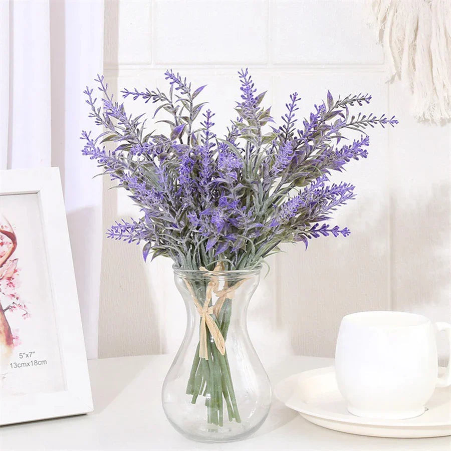 Decorbites™ Lavendel-Hochzeitskranz Künstliche Blumen Wohnraumdekoration Bastelarbeiten Falsche Pflanzen