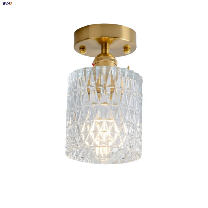 Decorbites™ Klar-Glas LED-Deckenleuchte Moderne Nordische Kupferknopf-Schalter Lampe