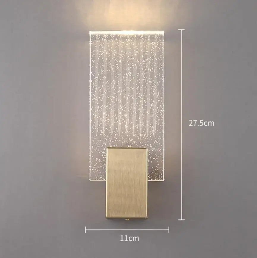 Gold Shimmering Crystal Wall Sconce For Bedroom