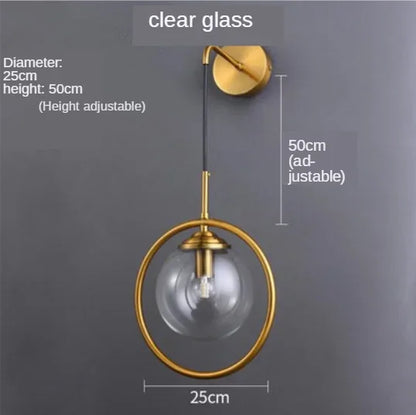 Decorbites™ Glas-Kugeln-Wandleuchte Goldenes Nachttischlampen-Armatur für die Hausdekoration