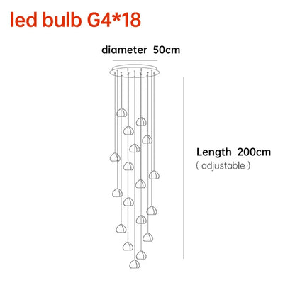 DecorBites™ Crystal Ball Nordic LED Chandelier - Modern Staircase Decorative Lighting