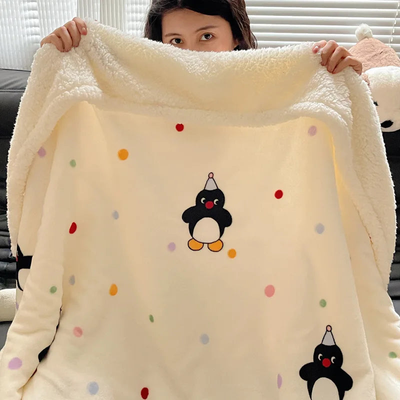 DecorBites™ Cozy Fleece Blanket | Multi-Use Office & Home Shawl | Soft & Warm Blanket