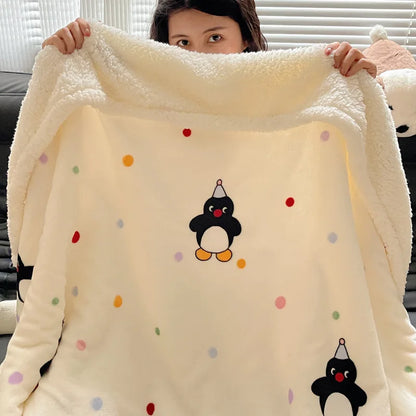 DecorBites™ Cozy Fleece Blanket | Multi-Use Office & Home Shawl | Soft & Warm Blanket