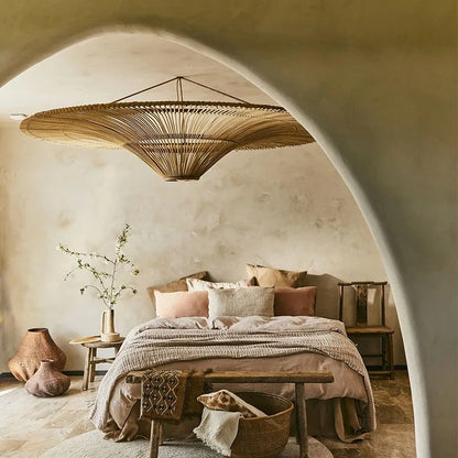 Decorbites™ Handgefertigte Rattan-Hängeleuchte für Esszimmer, Wohnzimmer, Schlafzimmer, Hotel