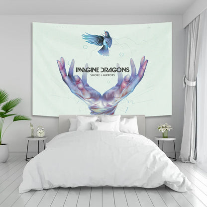 Decorbites™ Imagine Dragons Band-Poster Wandteppich Rock-Sänger Wandkunst Banner-Dekoration
