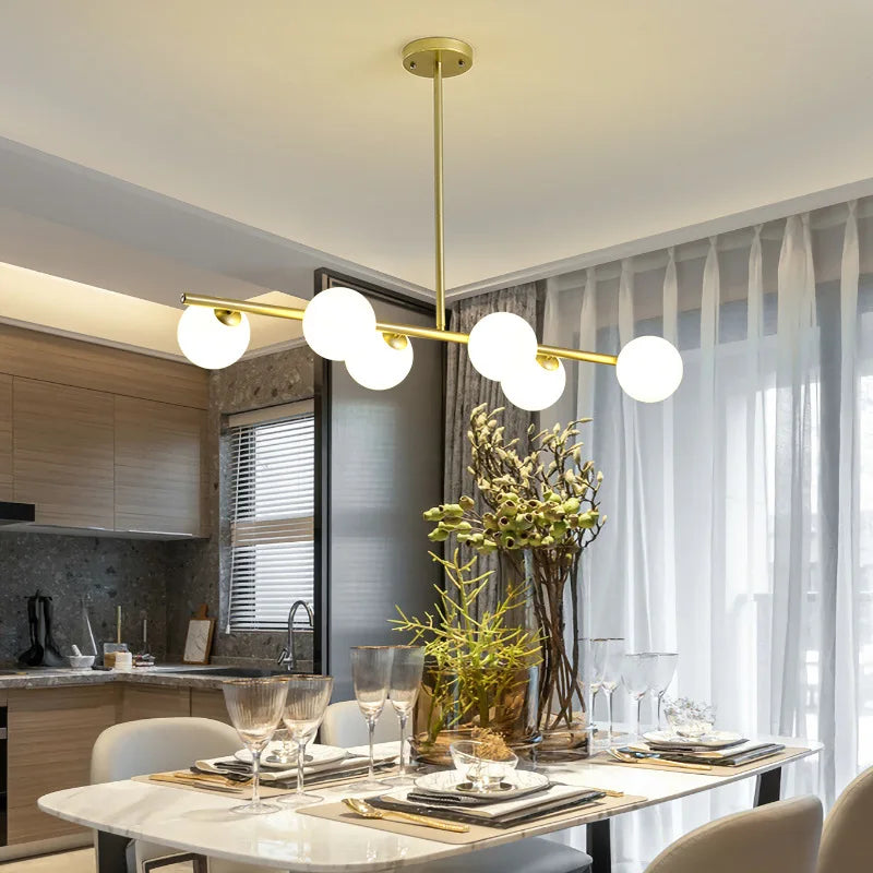 DecorBites™ Glass Ball Pendant Chandeliers - Modern LED Hanging Lights for Home Decor