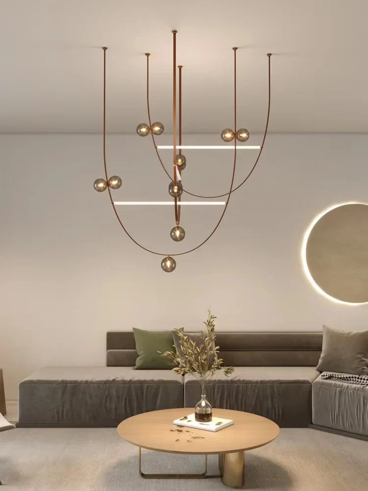 Decorbites™-Leder-Leuchter 2023 LED Minimalistisches Wohnraum-Dekorationsbeleuchtung für das Wohnzimmer